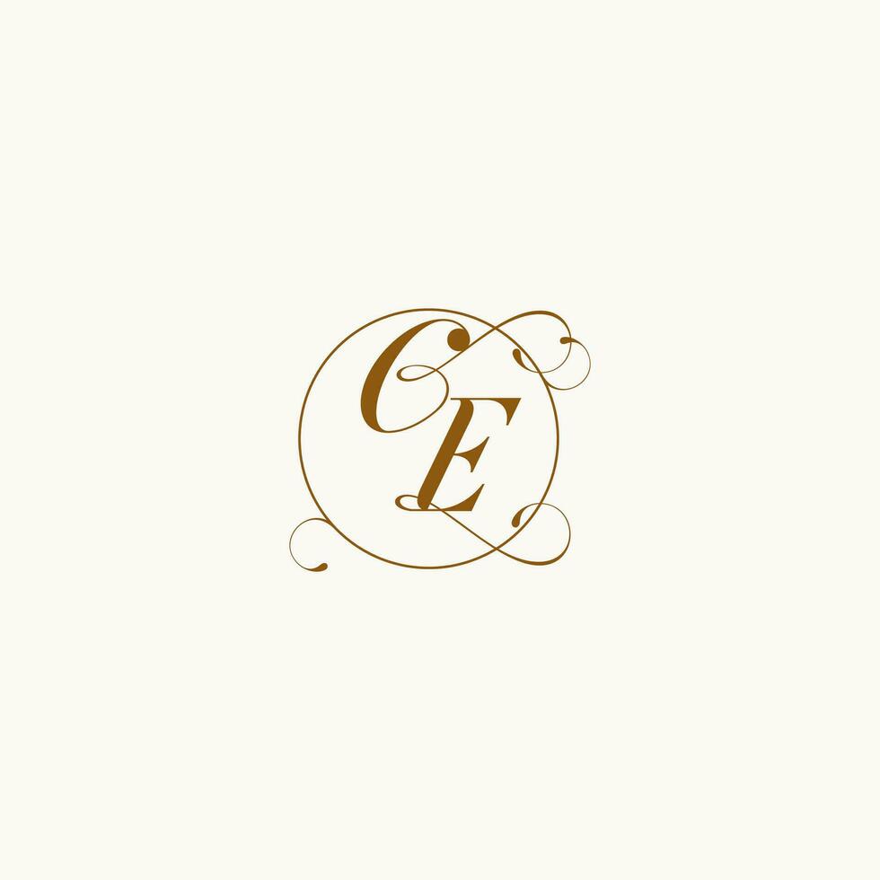 CE wedding monogram initial in perfect details vector