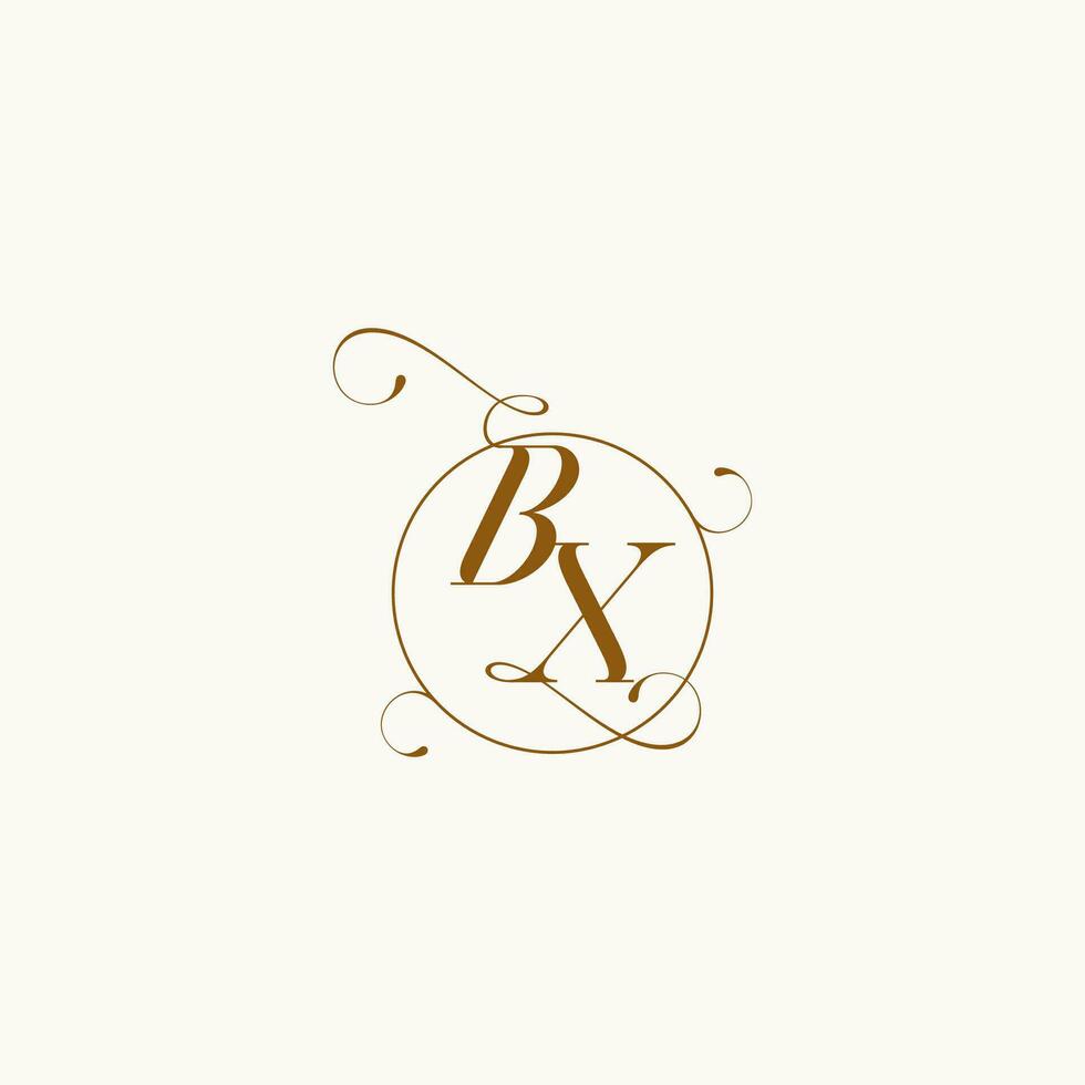 BX wedding monogram initial in perfect details vector