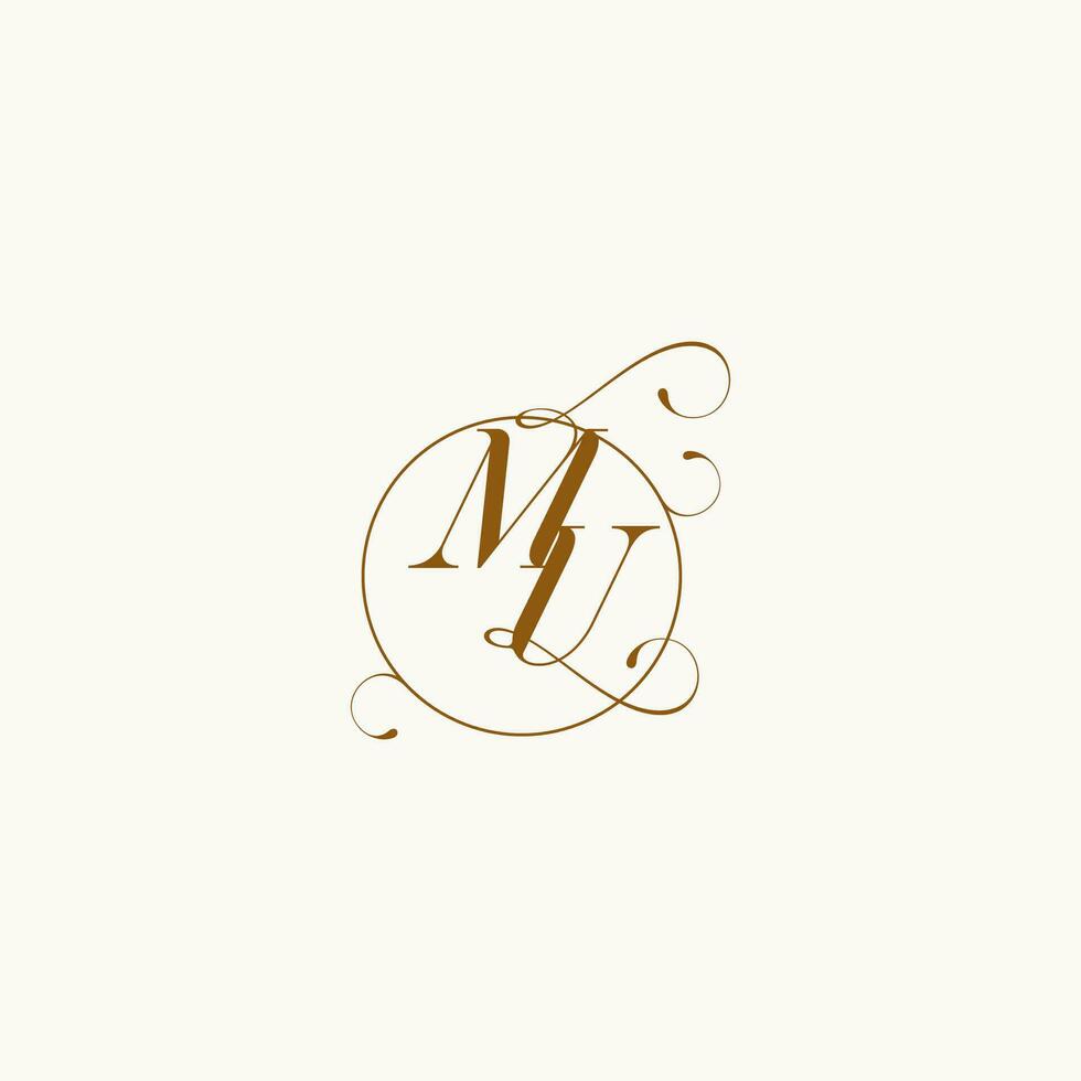 MU wedding monogram initial in perfect details vector