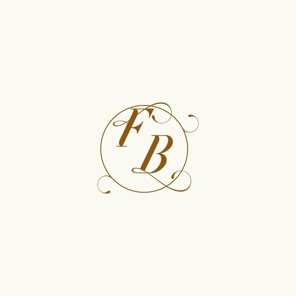 FB wedding monogram initial in perfect details vector