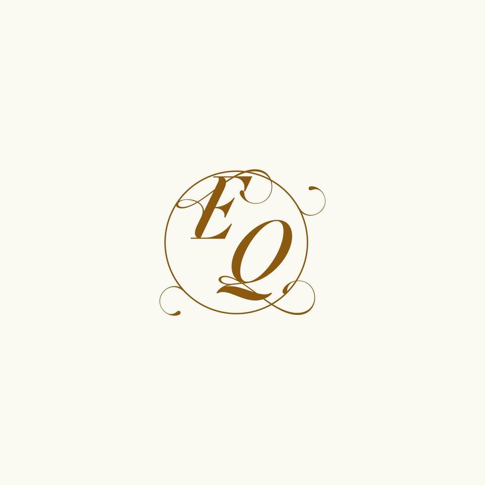 EQ wedding monogram initial in perfect details vector