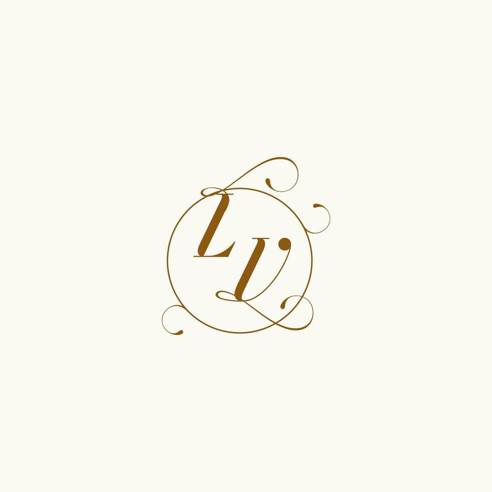 LV wedding monogram initial in perfect details vector