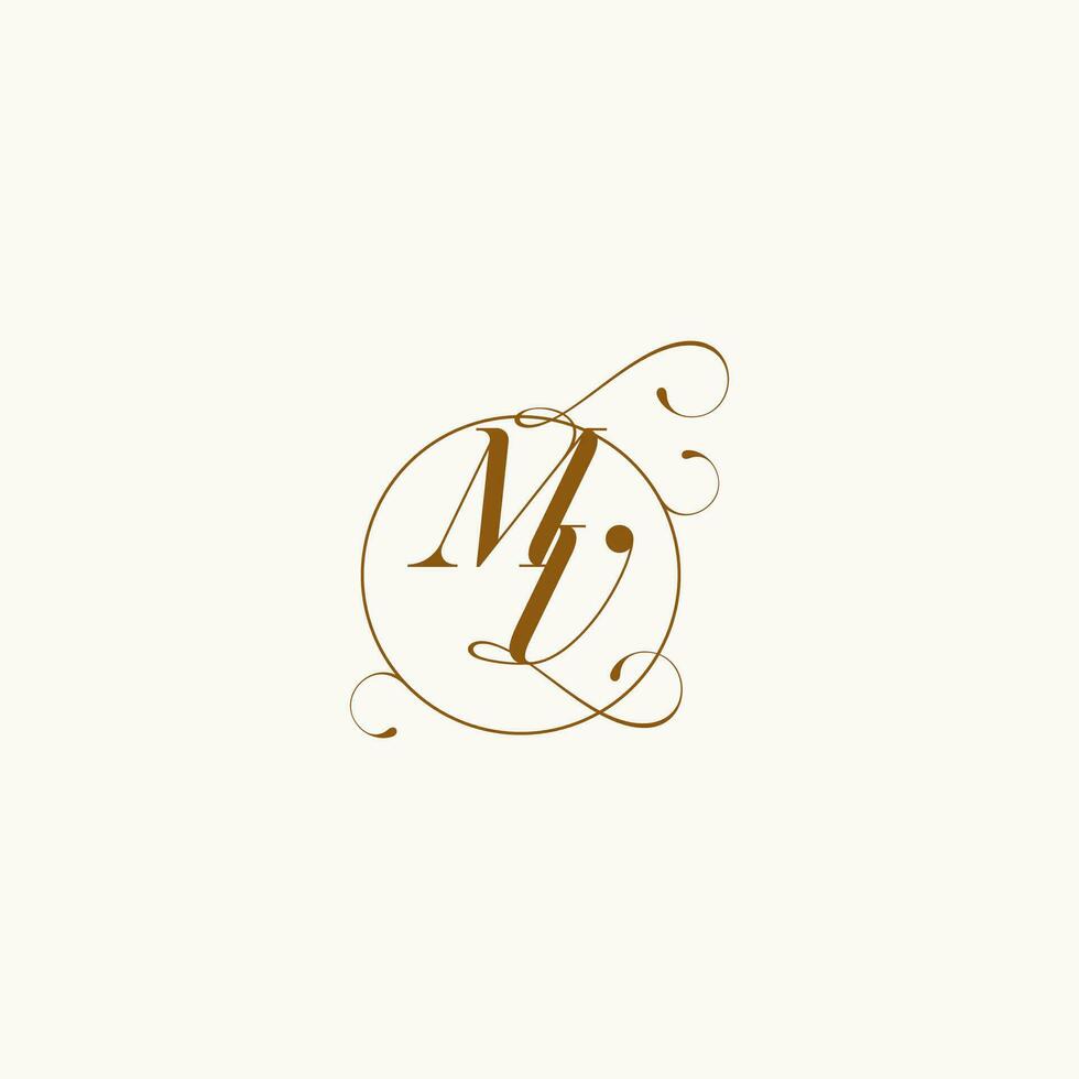 MV wedding monogram initial in perfect details vector