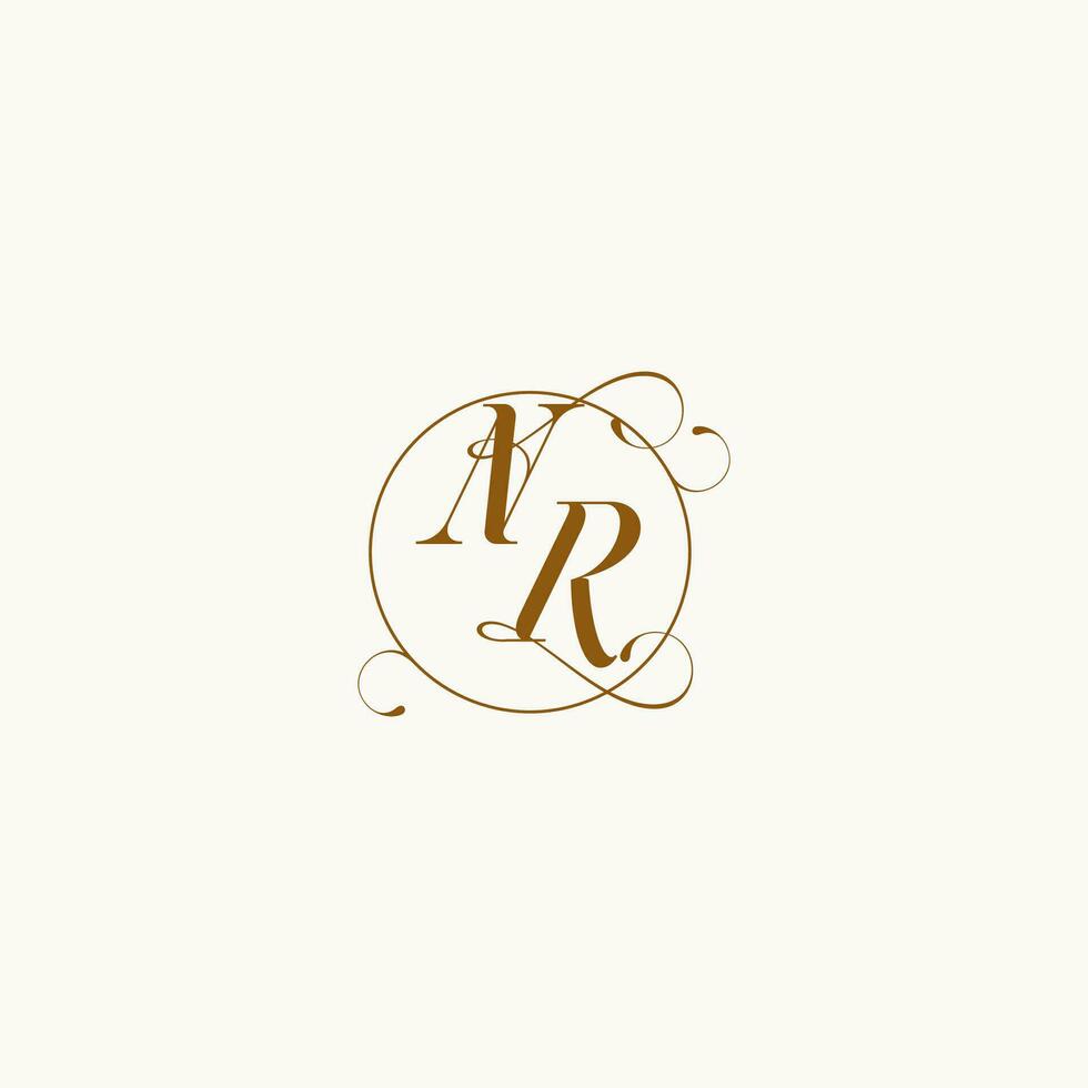 NR wedding monogram initial in perfect details vector