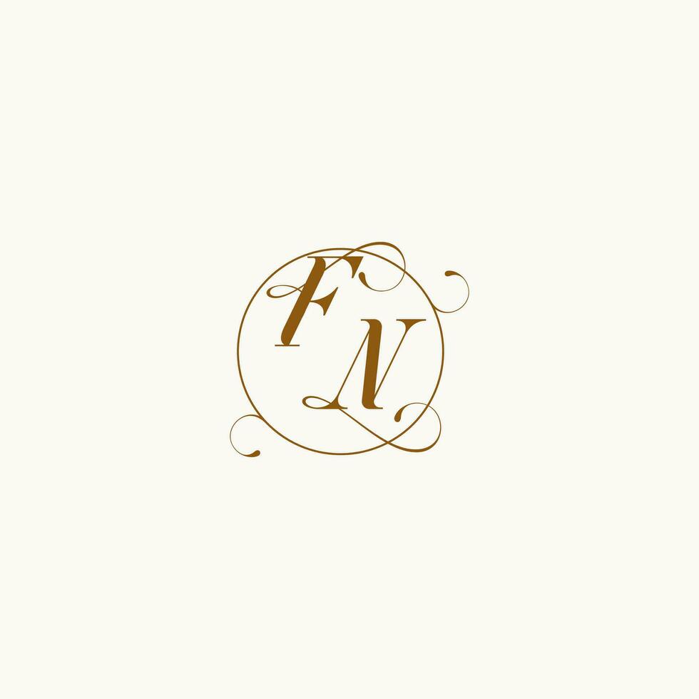 FN wedding monogram initial in perfect details vector