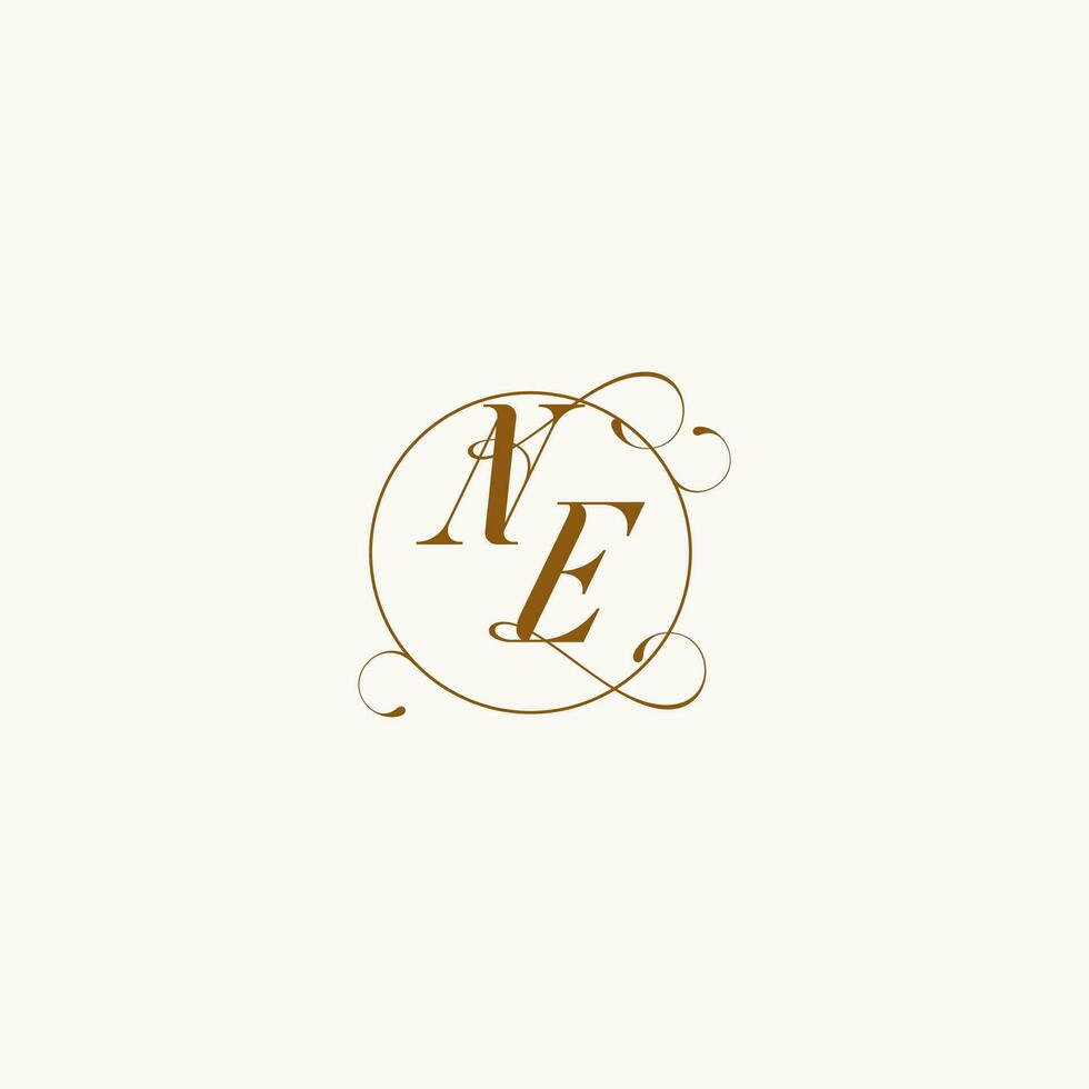 NE wedding monogram initial in perfect details vector