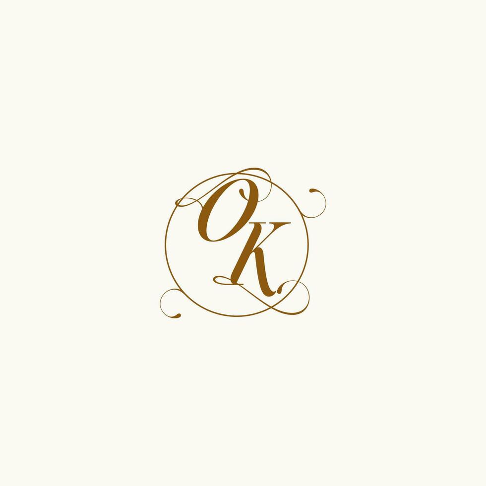 OK wedding monogram initial in perfect details vector