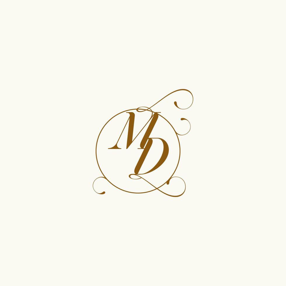 MD wedding monogram initial in perfect details vector
