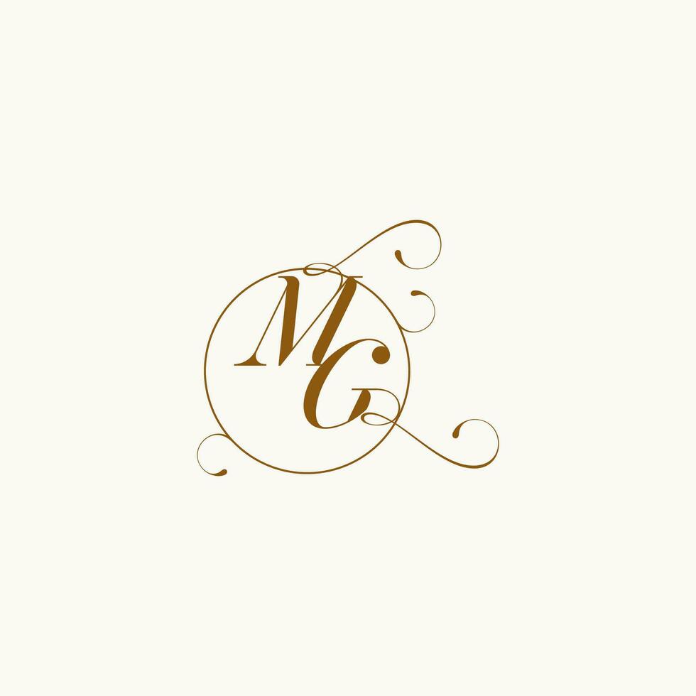 MG wedding monogram initial in perfect details vector