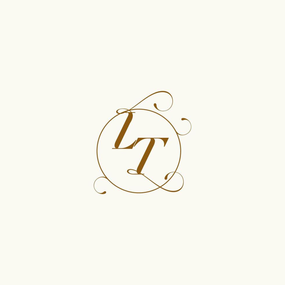 LT wedding monogram initial in perfect details vector