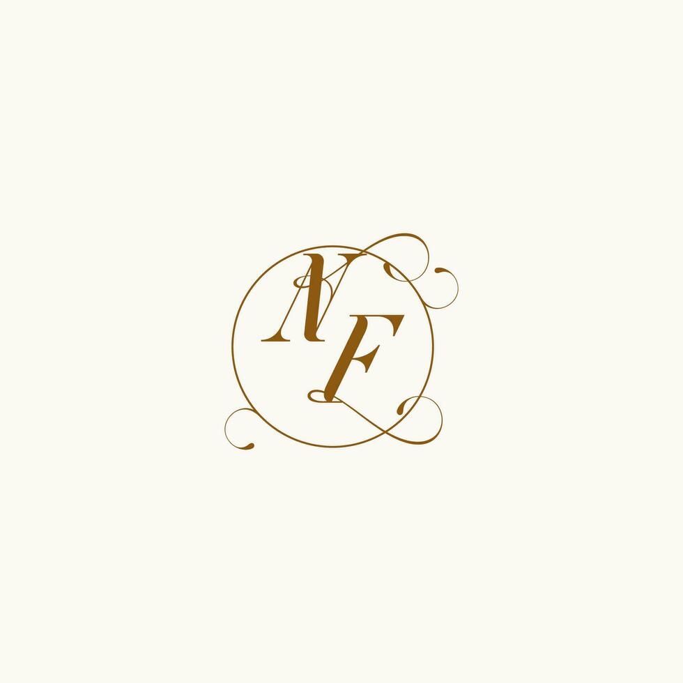 NF wedding monogram initial in perfect details vector