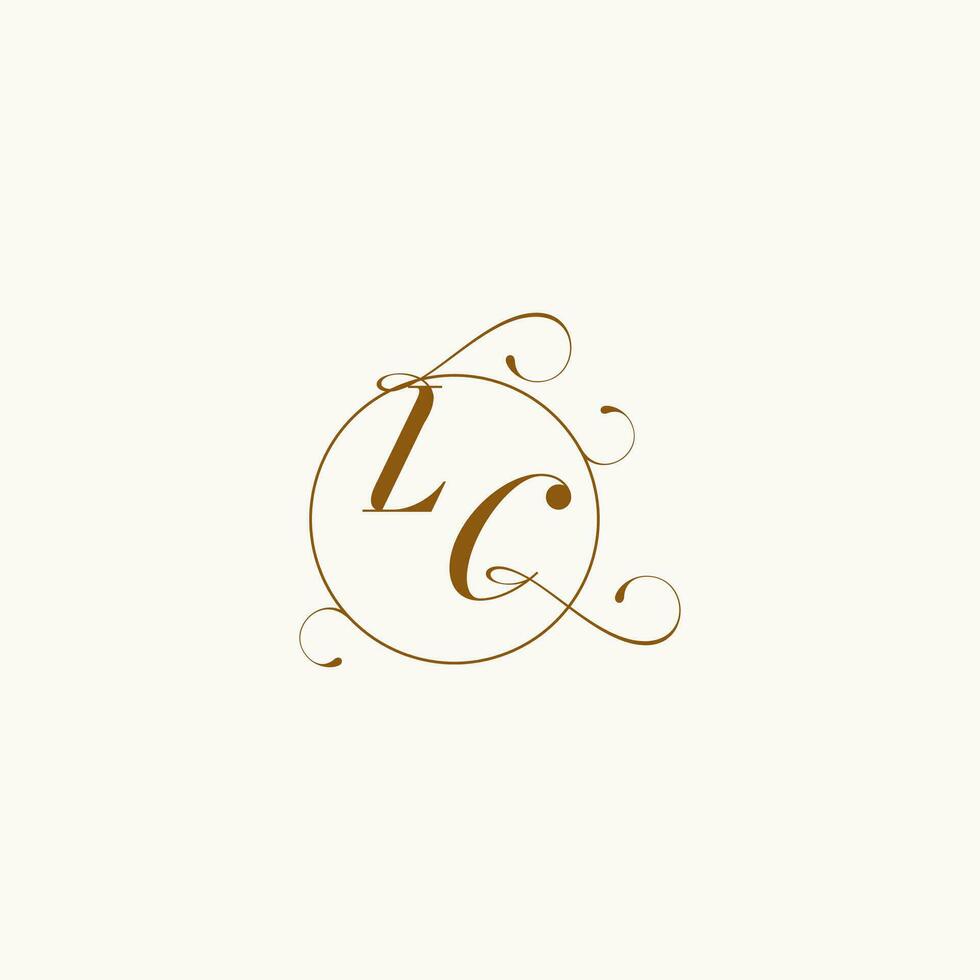 LC wedding monogram initial in perfect details vector