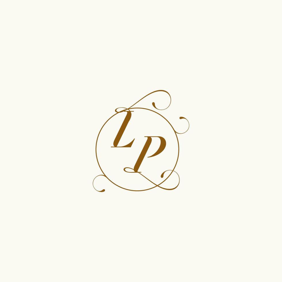 LP wedding monogram initial in perfect details vector