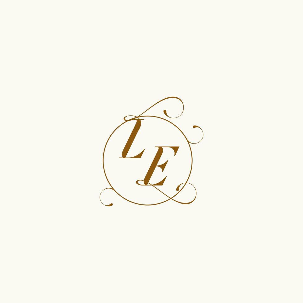 LE wedding monogram initial in perfect details vector