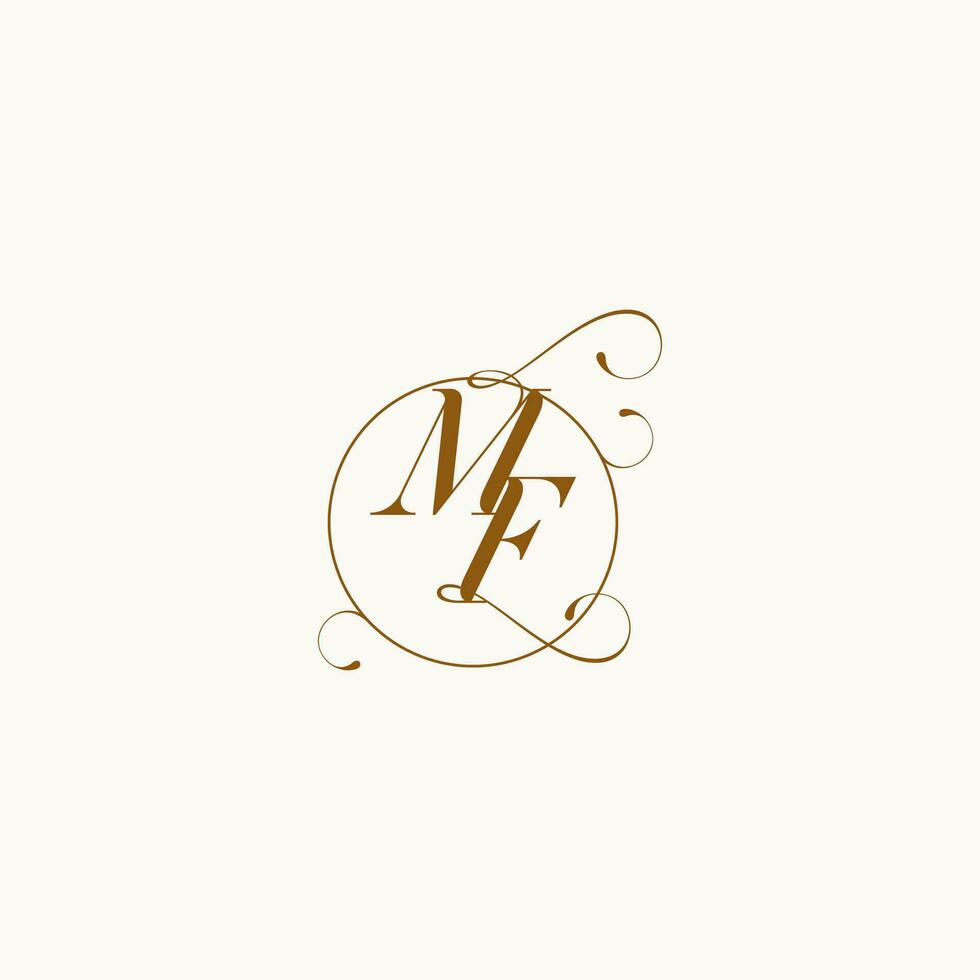 MF wedding monogram initial in perfect details vector