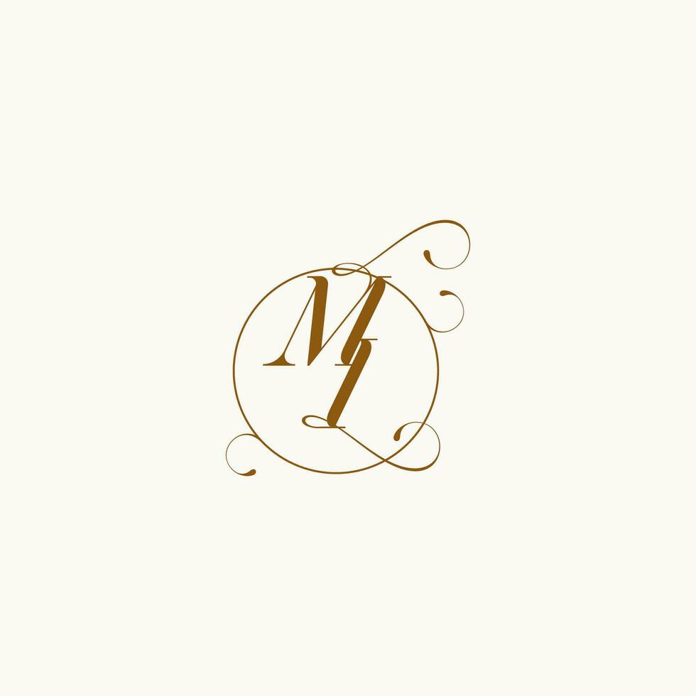MI wedding monogram initial in perfect details vector