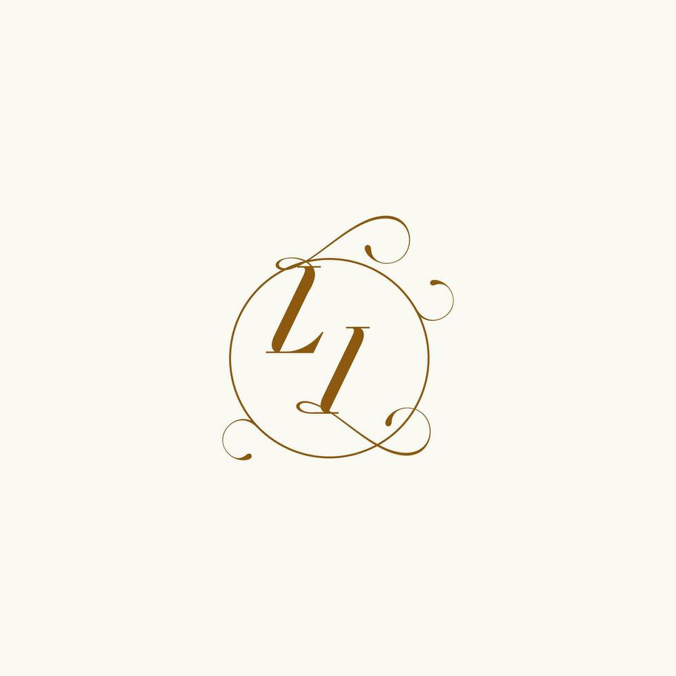 LI wedding monogram initial in perfect details vector