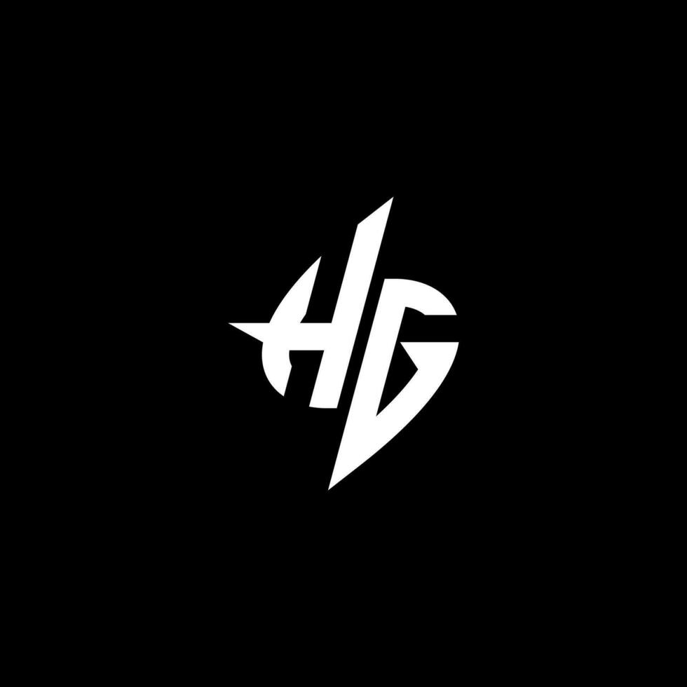 HG monogram logo esport or gaming initial concept vector