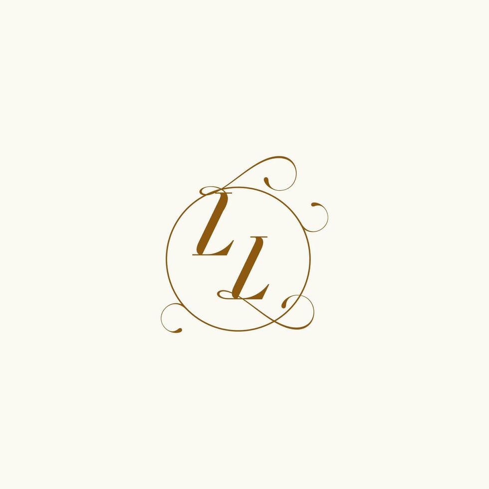 LL wedding monogram initial in perfect details vector
