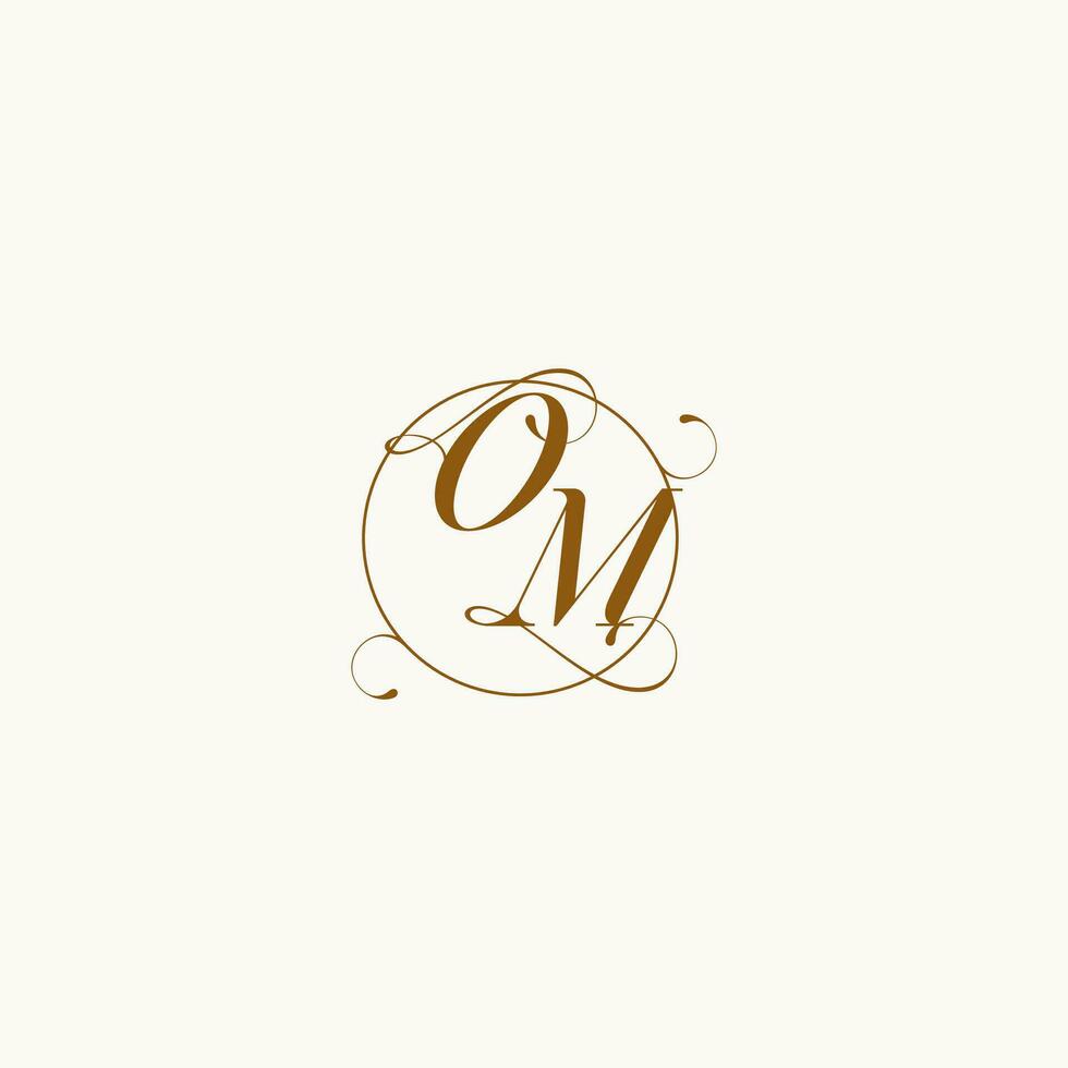 OM wedding monogram initial in perfect details vector