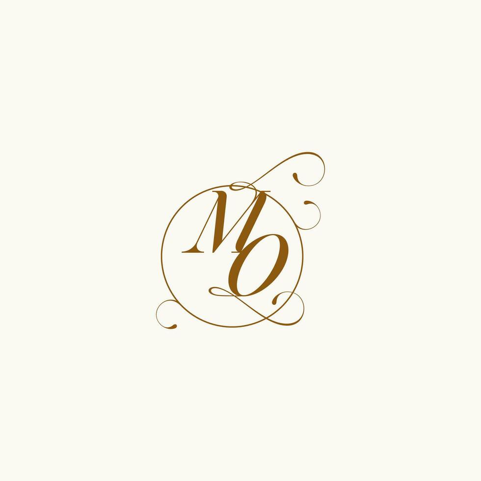 MO wedding monogram initial in perfect details vector