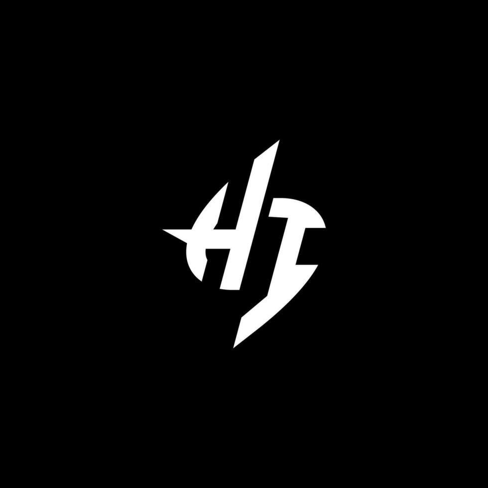 HI monogram logo esport or gaming initial concept vector
