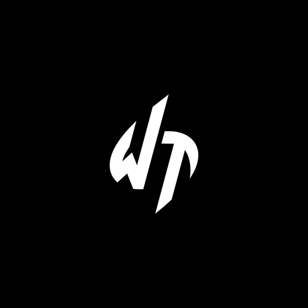 WT monogram logo esport or gaming initial concept vector