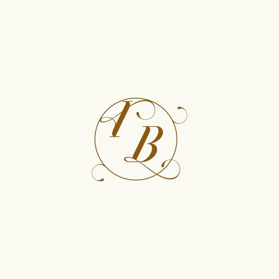 IB wedding monogram initial in perfect details vector