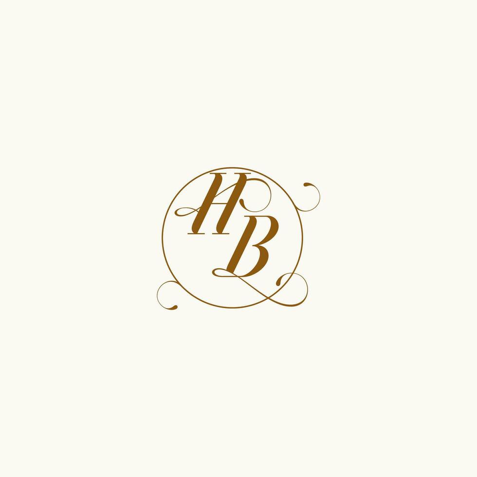 HB wedding monogram initial in perfect details vector