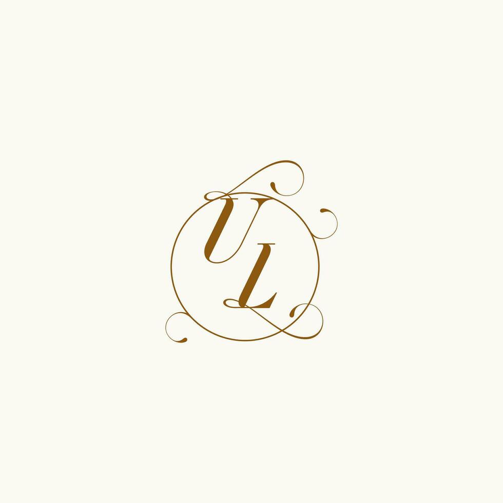 UL wedding monogram initial in perfect details vector