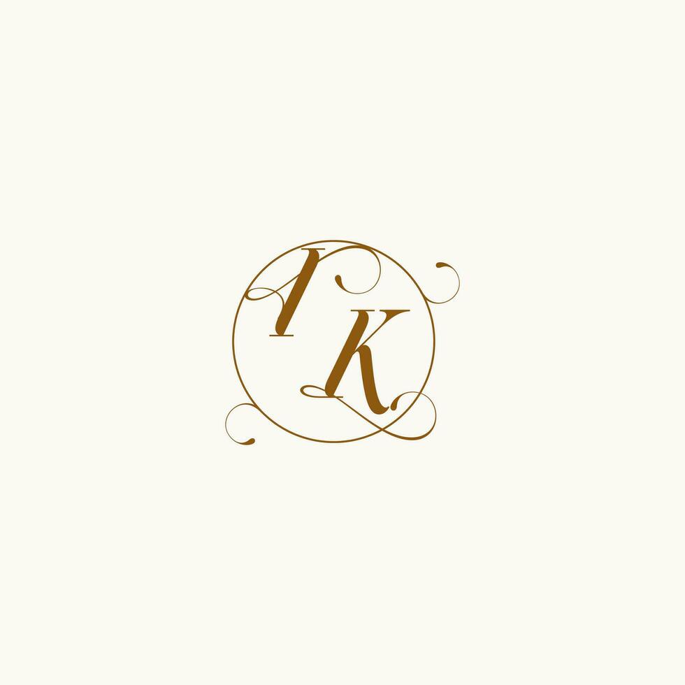 IK wedding monogram initial in perfect details vector