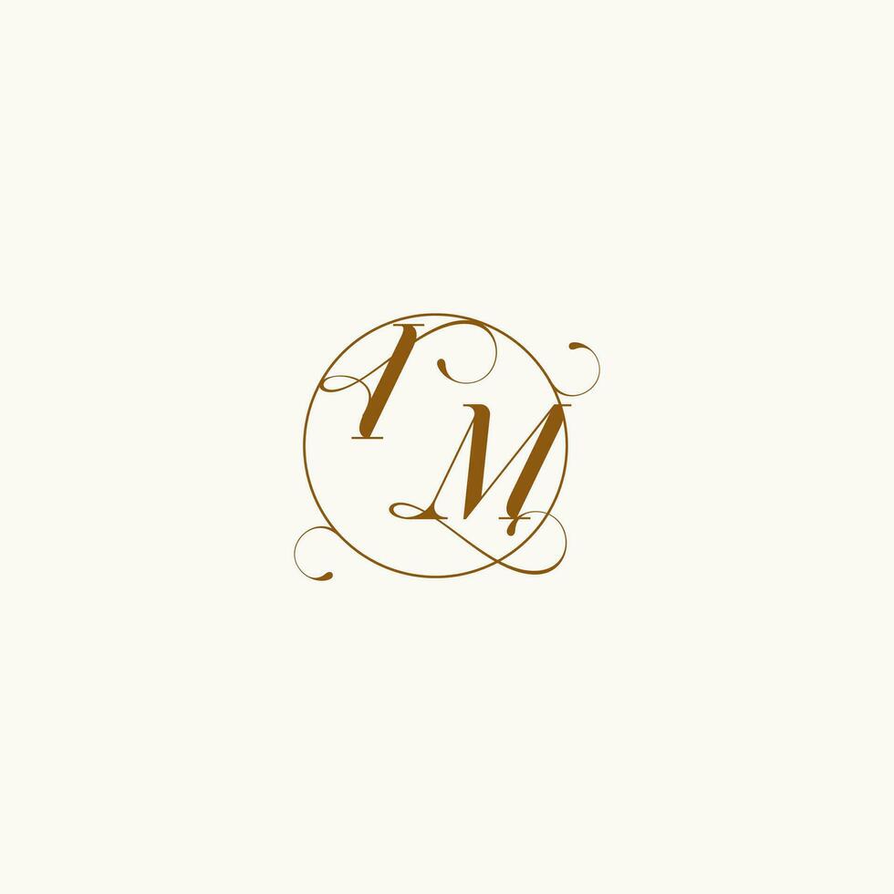 IM wedding monogram initial in perfect details vector