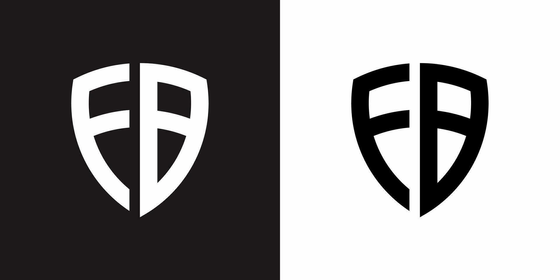 Initial F B letter shield logo design, Sport logo design template vector