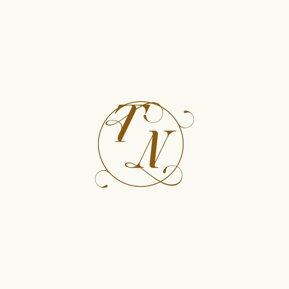 TN wedding monogram initial in perfect details vector