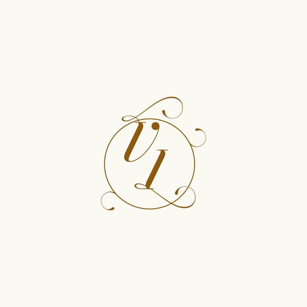 VI wedding monogram initial in perfect details vector