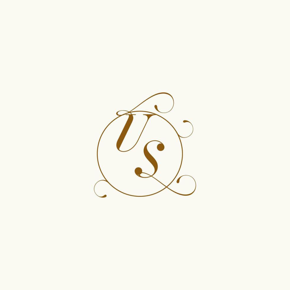 US wedding monogram initial in perfect details vector