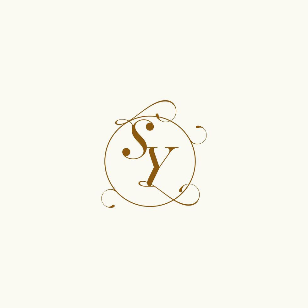 SY wedding monogram initial in perfect details vector