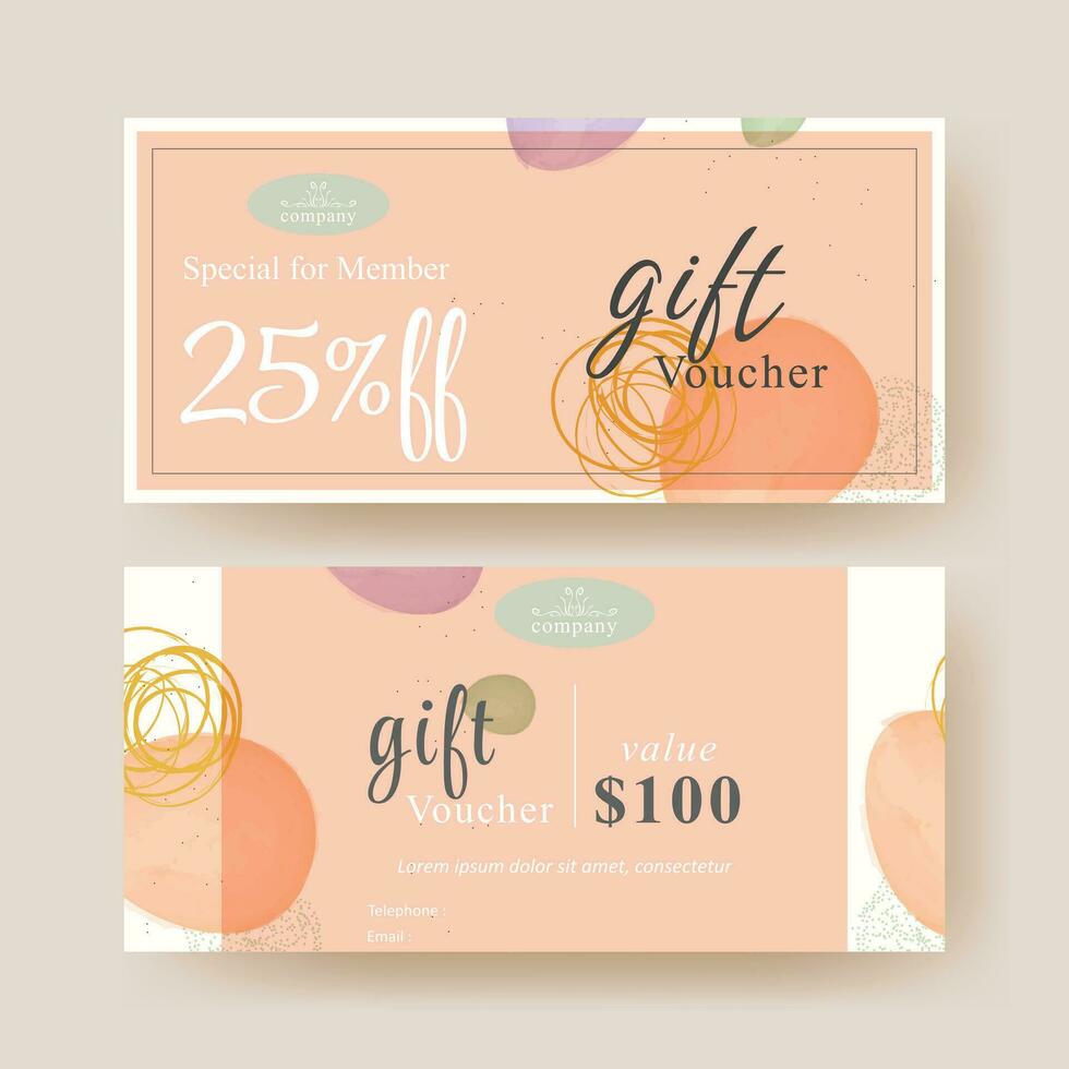 gift voucher coupon template with creative abstract design vector