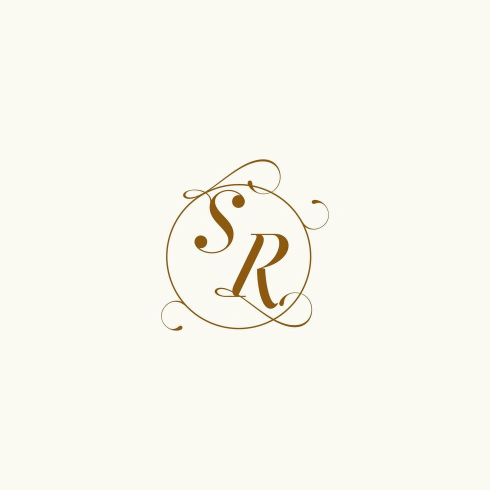 SR wedding monogram initial in perfect details vector