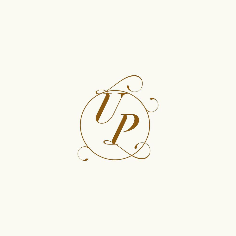 UP wedding monogram initial in perfect details vector
