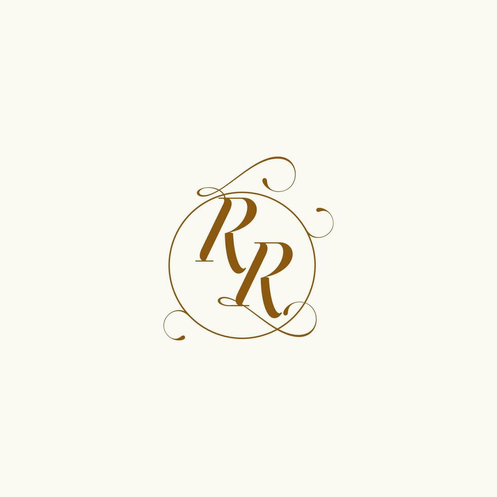 RR wedding monogram initial in perfect details vector