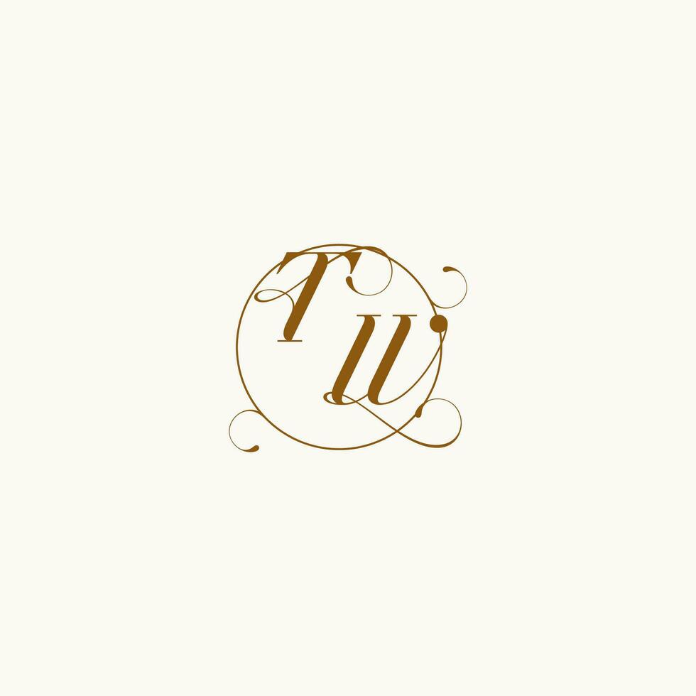 TW wedding monogram initial in perfect details vector