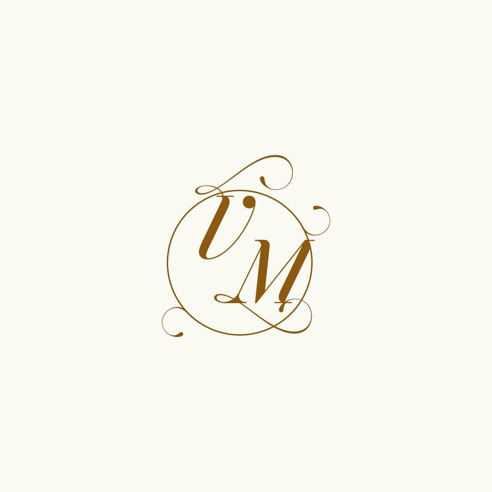 VM wedding monogram initial in perfect details vector
