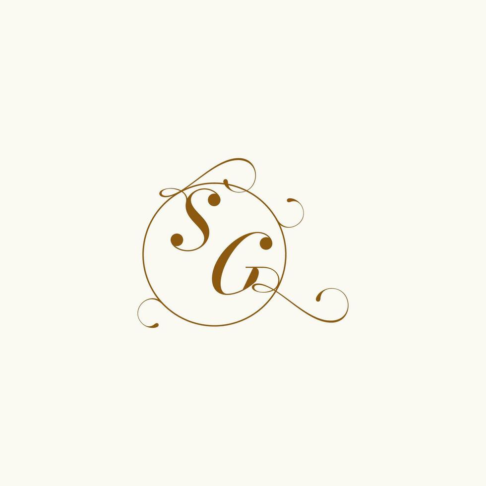 SG wedding monogram initial in perfect details vector