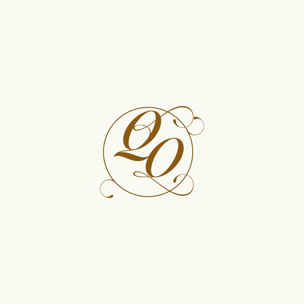 QO wedding monogram initial in perfect details vector