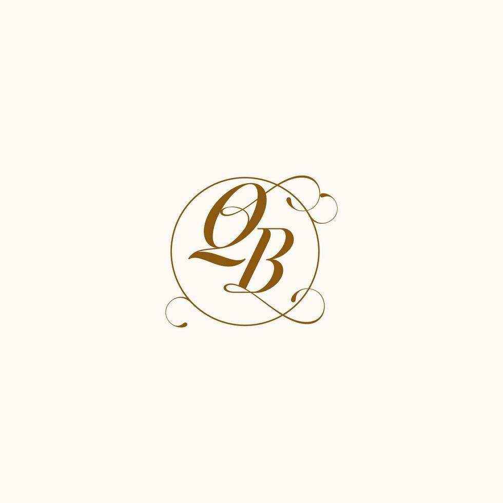 QB wedding monogram initial in perfect details vector