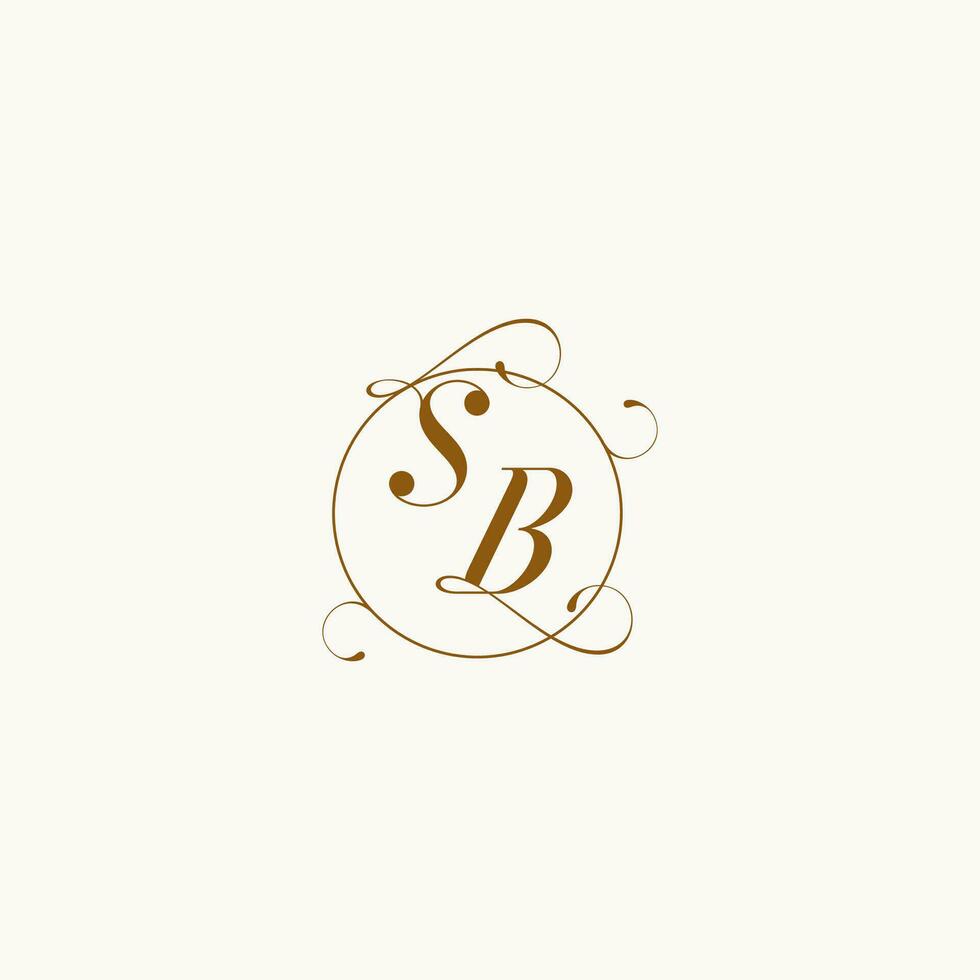 SB wedding monogram initial in perfect details vector