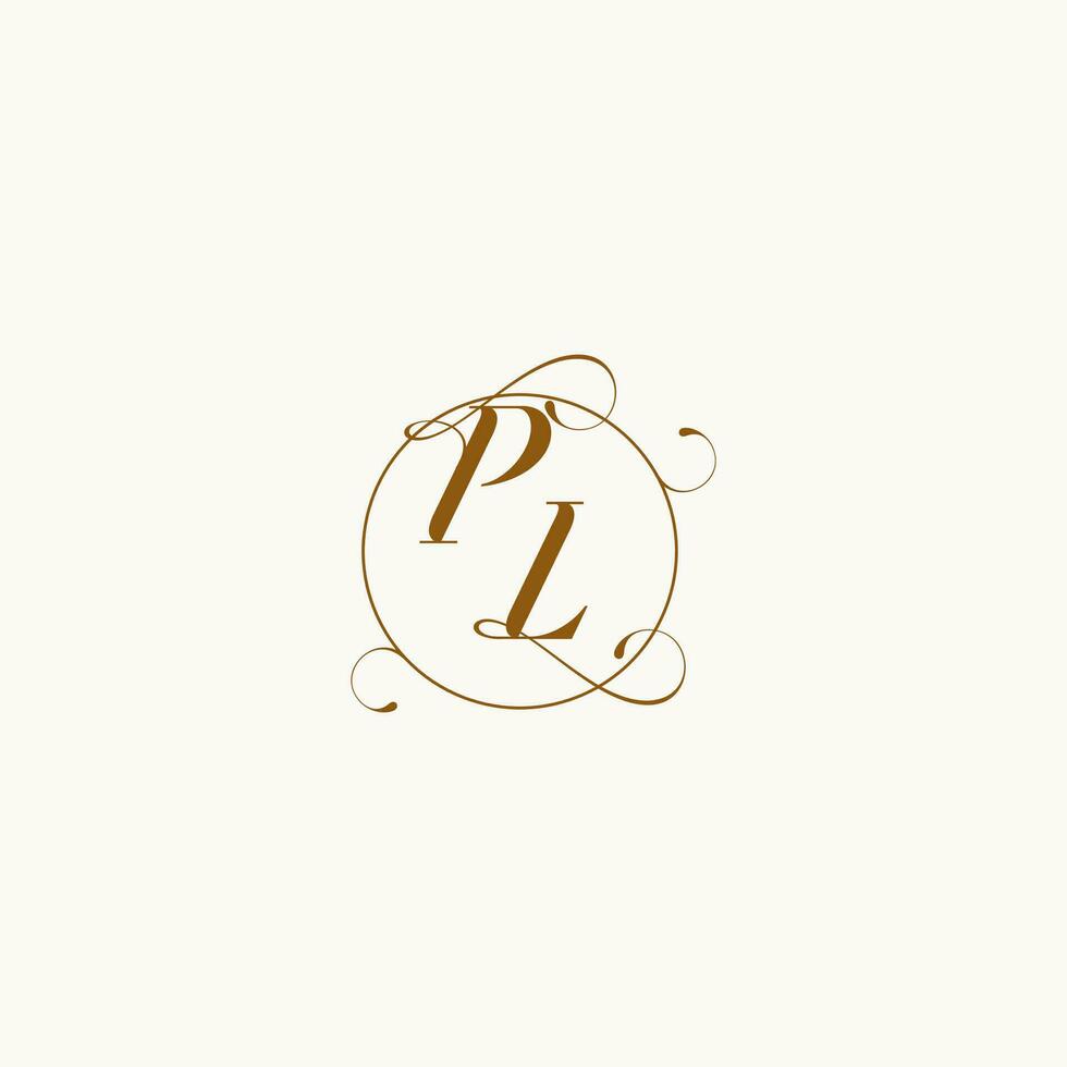 PL wedding monogram initial in perfect details vector