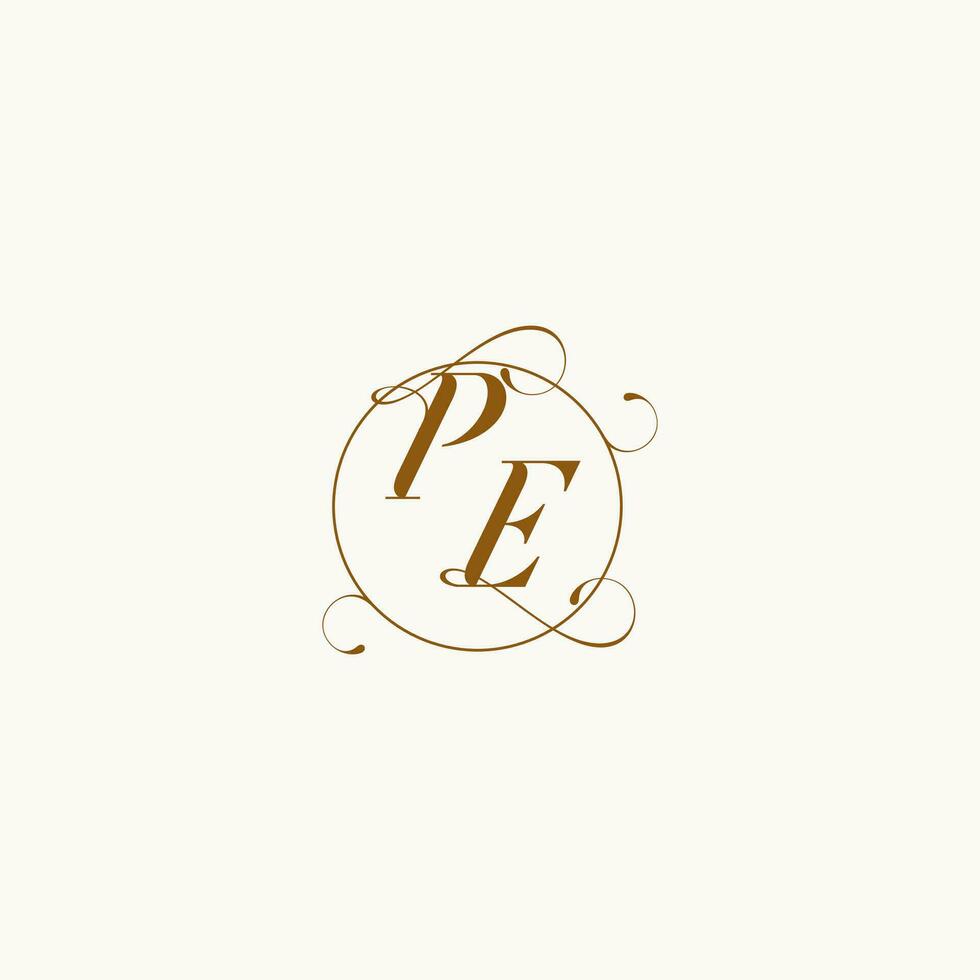 PE wedding monogram initial in perfect details vector