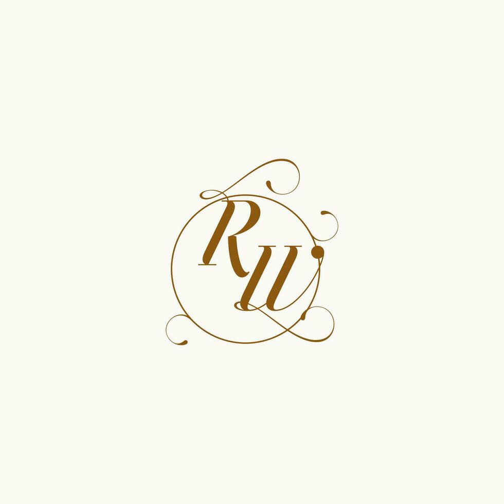 RW wedding monogram initial in perfect details vector